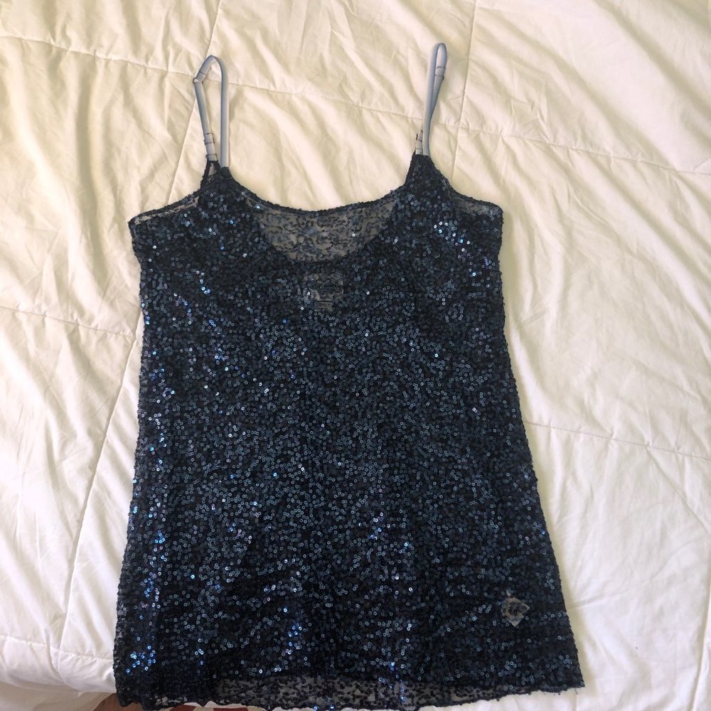 Blue Sequin Free People Camisole